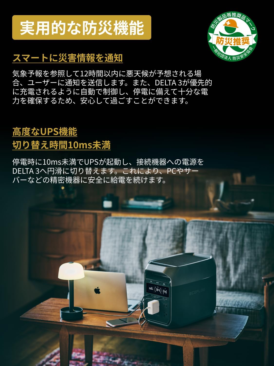 ECOFLOW DELTA 3 PLUS 1024Wh 【220Wソーラーパネル付き】