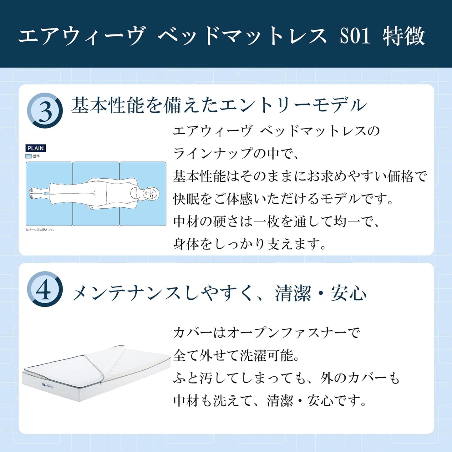 エアウィーヴ ベッドマットレス S01  シングル