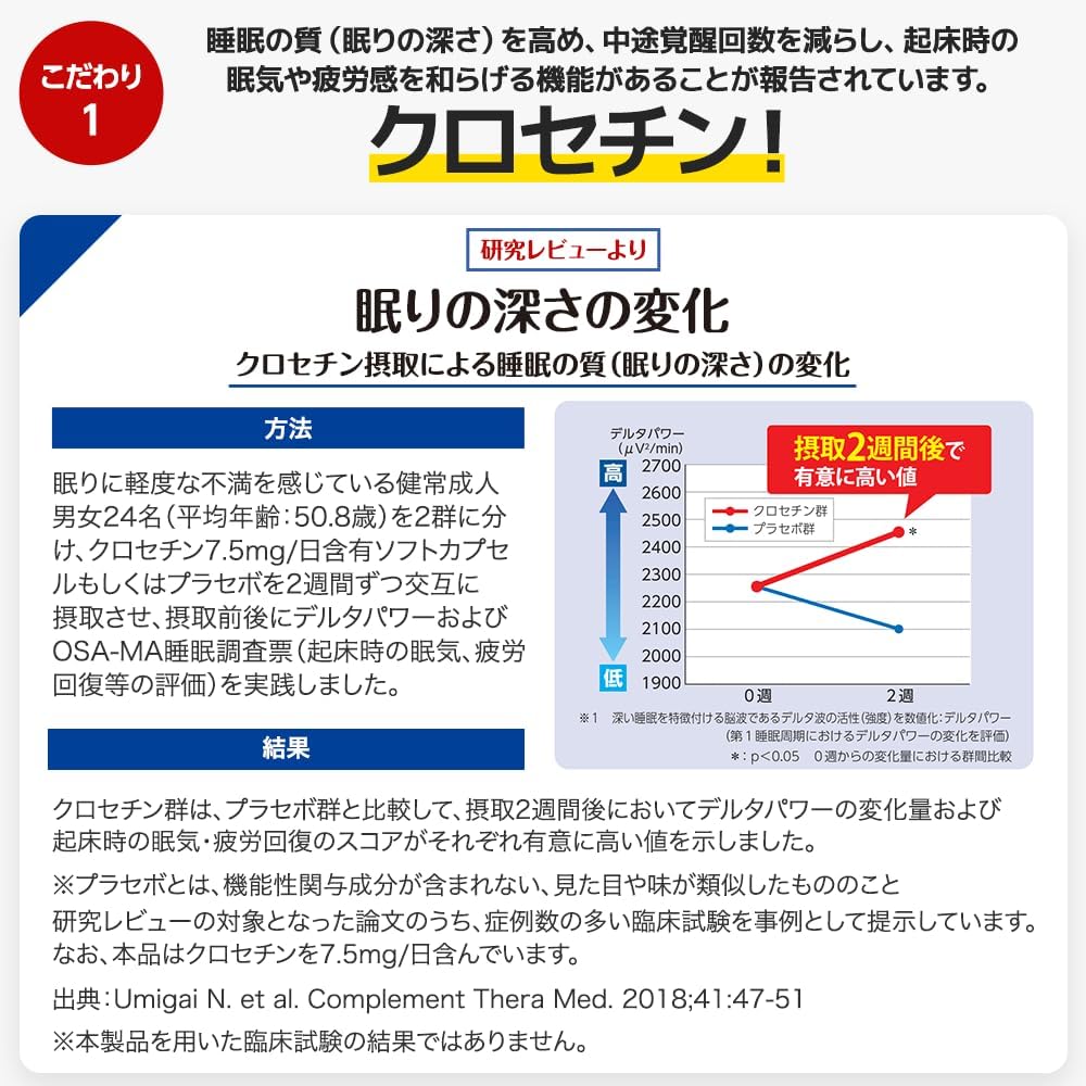 大正製薬 睡眠サポートカプセル  GABA＋クロセチン (60粒 30日分)